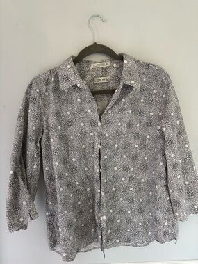 Orvis Black & White Leaf-Print Button Shirt